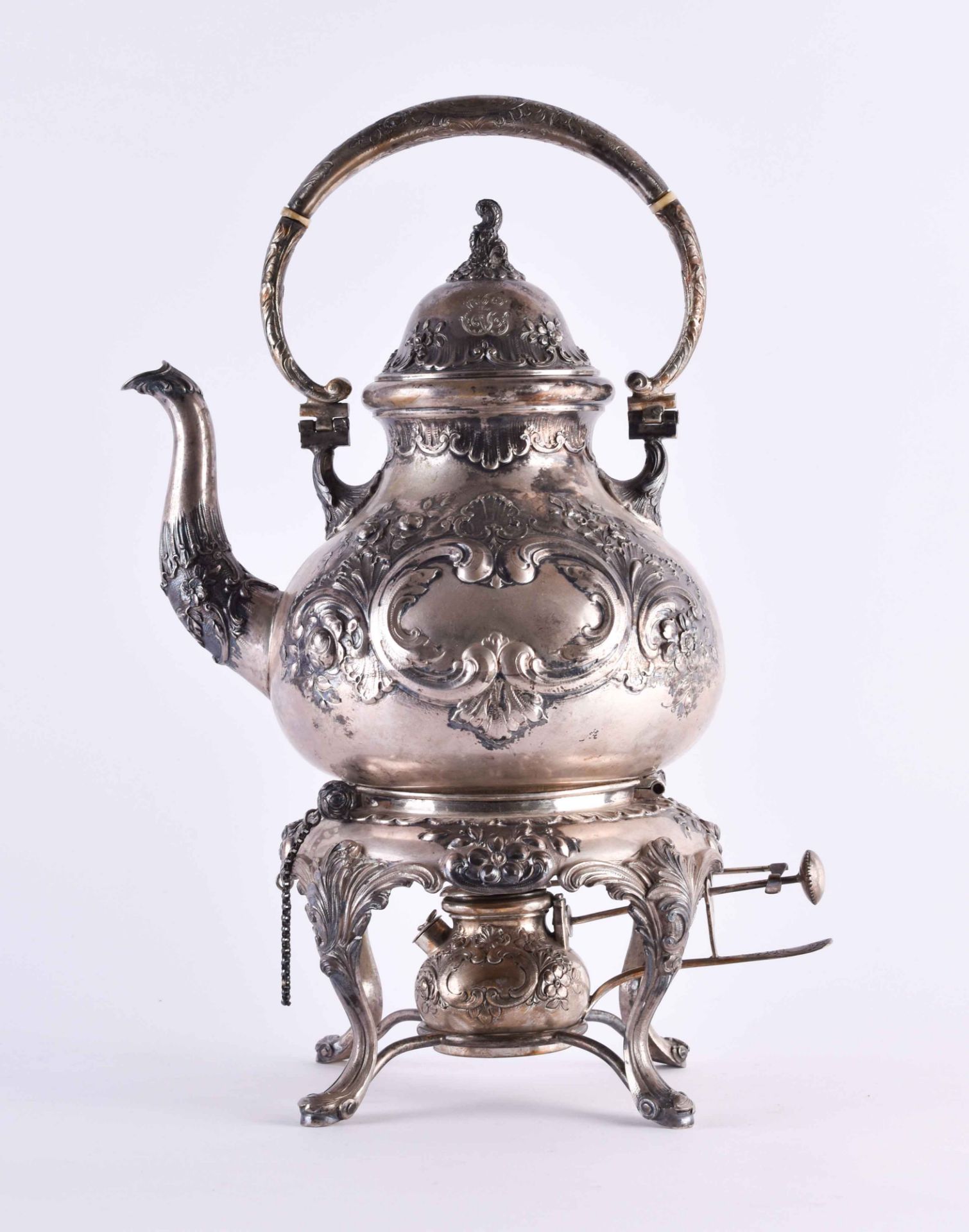 Tea kettle on rechaud, German around 1900
