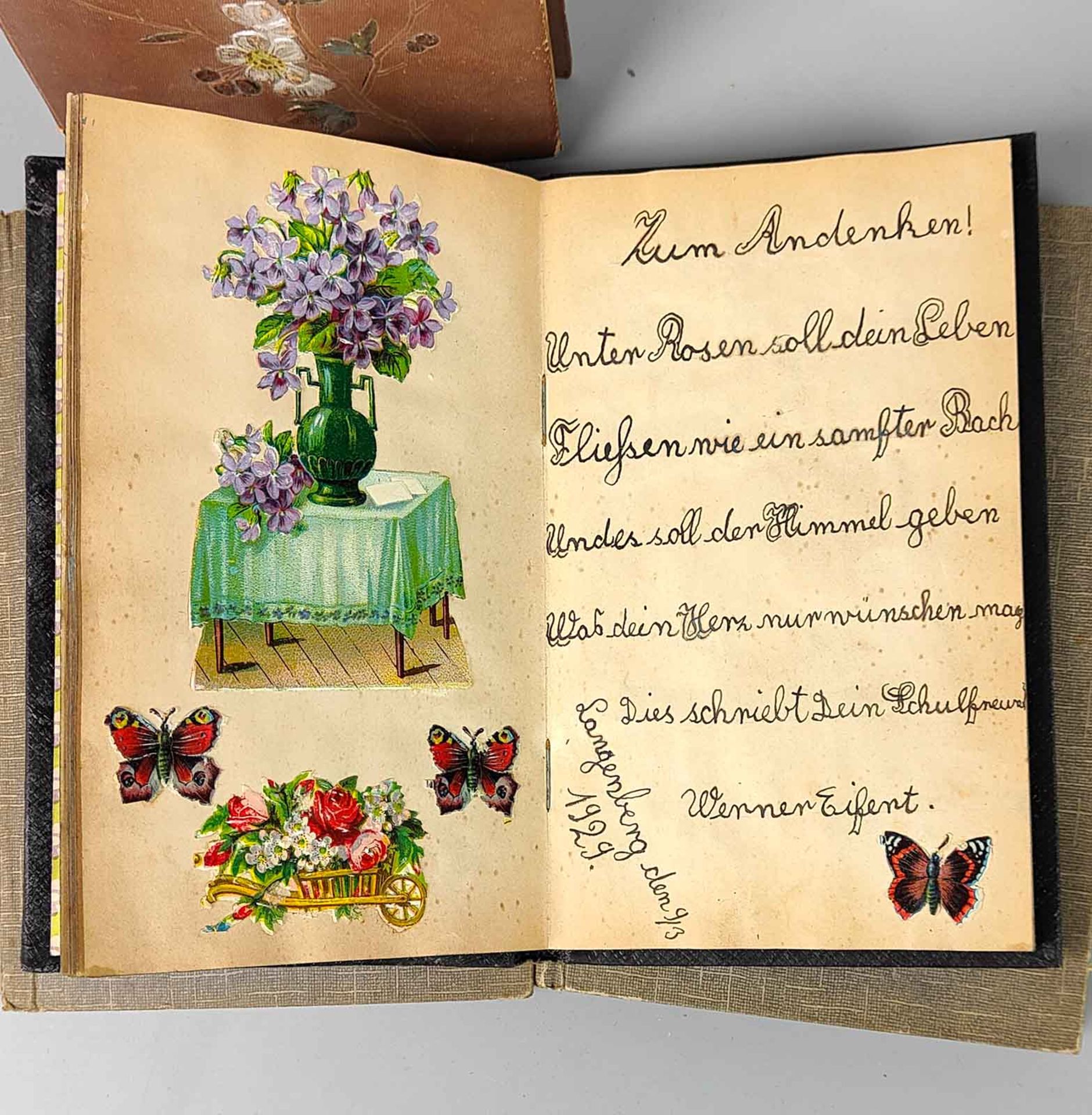 4 Poesie Alben mit Oblaten1895-1930 - Bild 2 aus 3