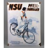 Emailleschild NSU - Pfeilfahrräder