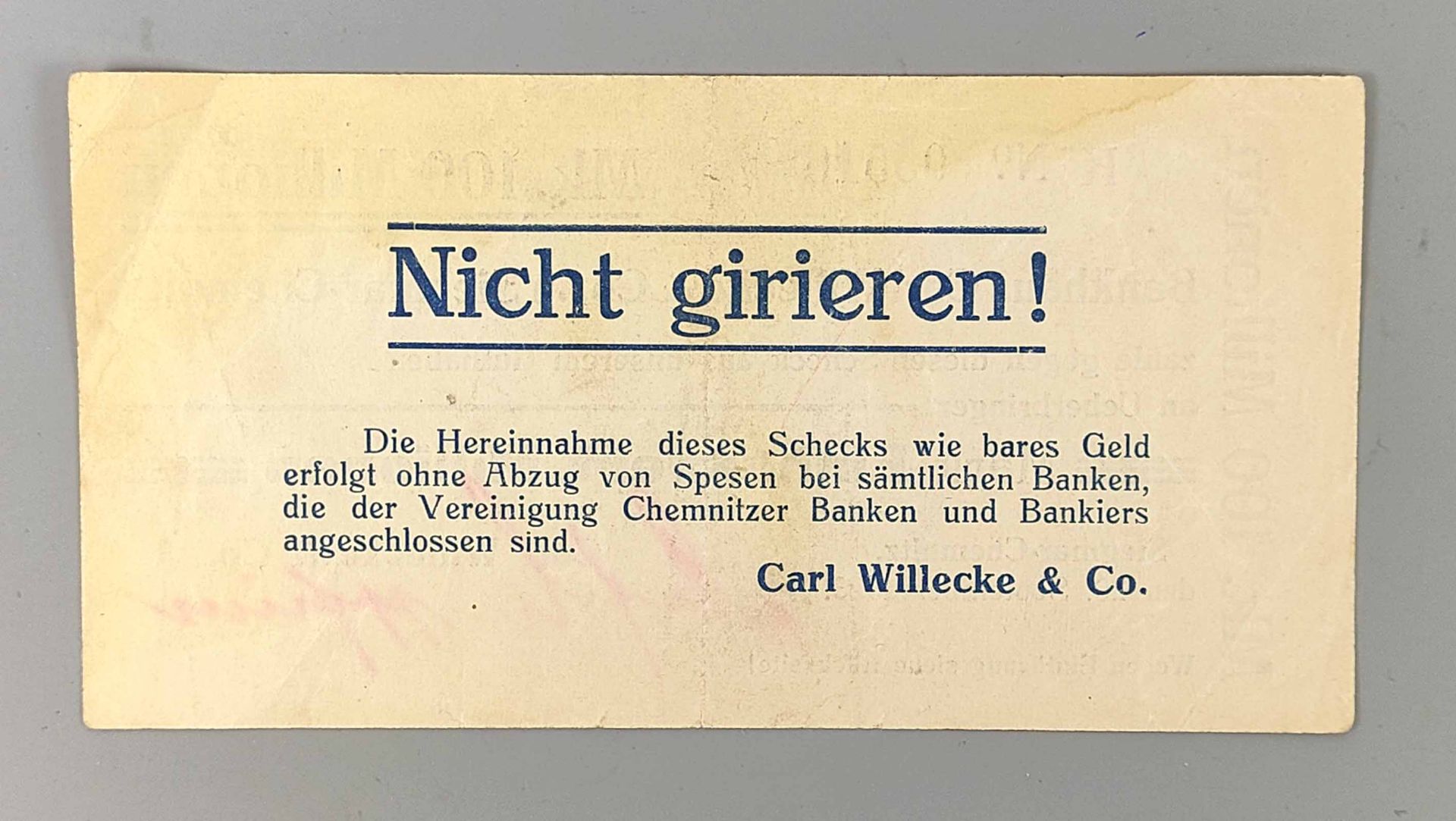 100 Mio Bankhaus Carl Willecke & Co 1923 - Image 2 of 2