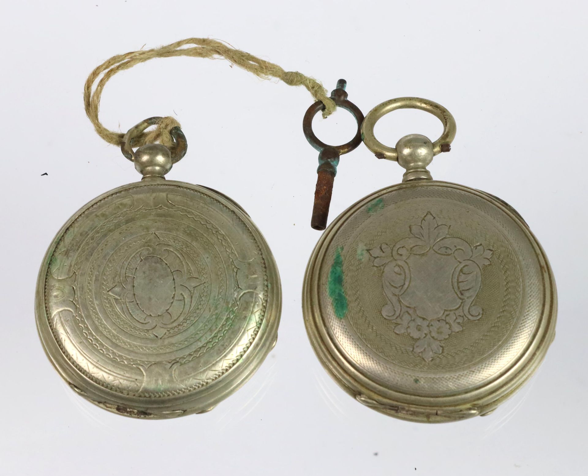 2 Schlüssel Taschenuhren um 1880 - Image 2 of 2