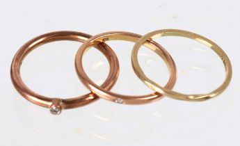 3 Vorsteck Ringe Tricolor - GG/WG/RG 333