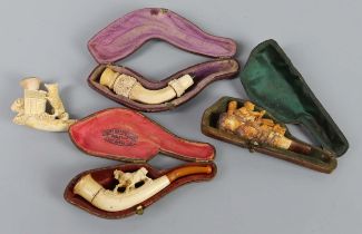 4 Meerschaum Pfeifen um 1900