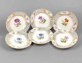 Meissen Satz Geflechtrand Teller *Blume 2*