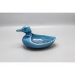Art Déco Fayence Ente als Schale / An Art Deco faience duck as bowl, Faïencerie de Charolles, ...