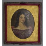 Miniatur Porträt einer jungen Dame / A minature portrait of a young lady, wohl Ende 18. Jh.