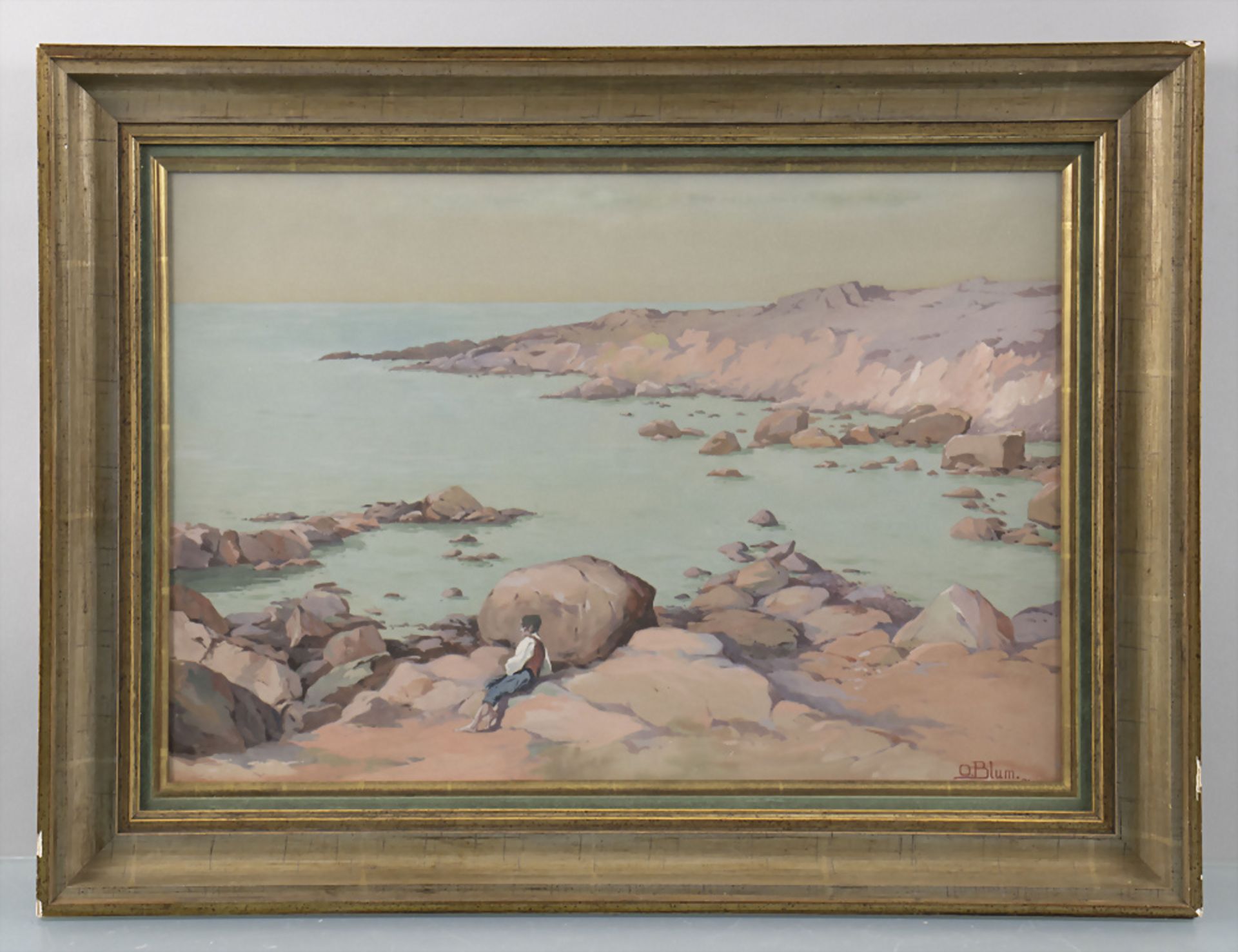 Otto BLUM (19./20.Jh.), 'Küstenlandschaft mit Knaben' / 'A shore landscape with boy', 1891 - Bild 2 aus 4