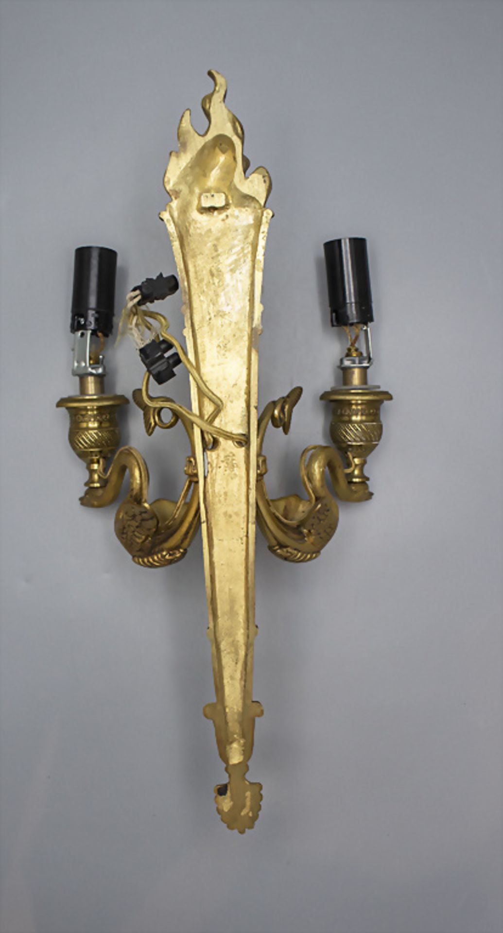 Bronze Wandlampe / A bronze wall lamp, Frankreich, 19. Jh. - Image 3 of 5