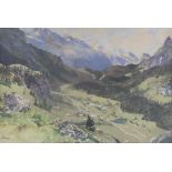Leonard STEINER (1836-1920), 'Gebirgstalansicht' / 'A mountain valley view'