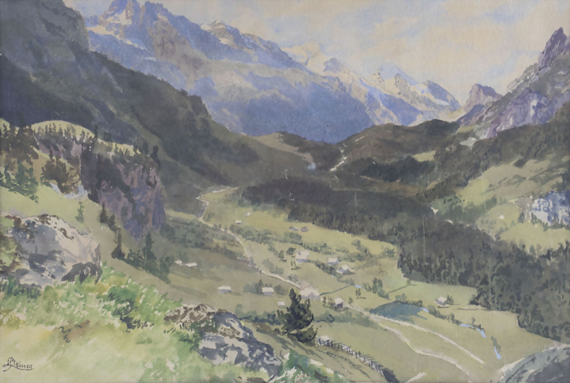 Leonard STEINER (1836-1920), 'Gebirgstalansicht' / 'A mountain valley view'