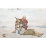 Il'ia Efimovich REPIN (1844-1930), 'Rustam and Zorab', Illustration des tadschikischen Epos ...