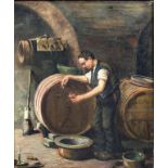 Winzer im Weinkeller/Wine Grower In The Wine Cellar, L. L. Maillard, Frankreich, 19. Jh.