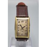 Art Déco Herrenarmbanduhr / A men's 18 ct gold wristwatch, Omega, Swiss, 1929-1935