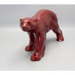 Keramik Figur 'Roter schreitender Eisbär' / A ceramic figure 'Red walking polar bear', Paul ...