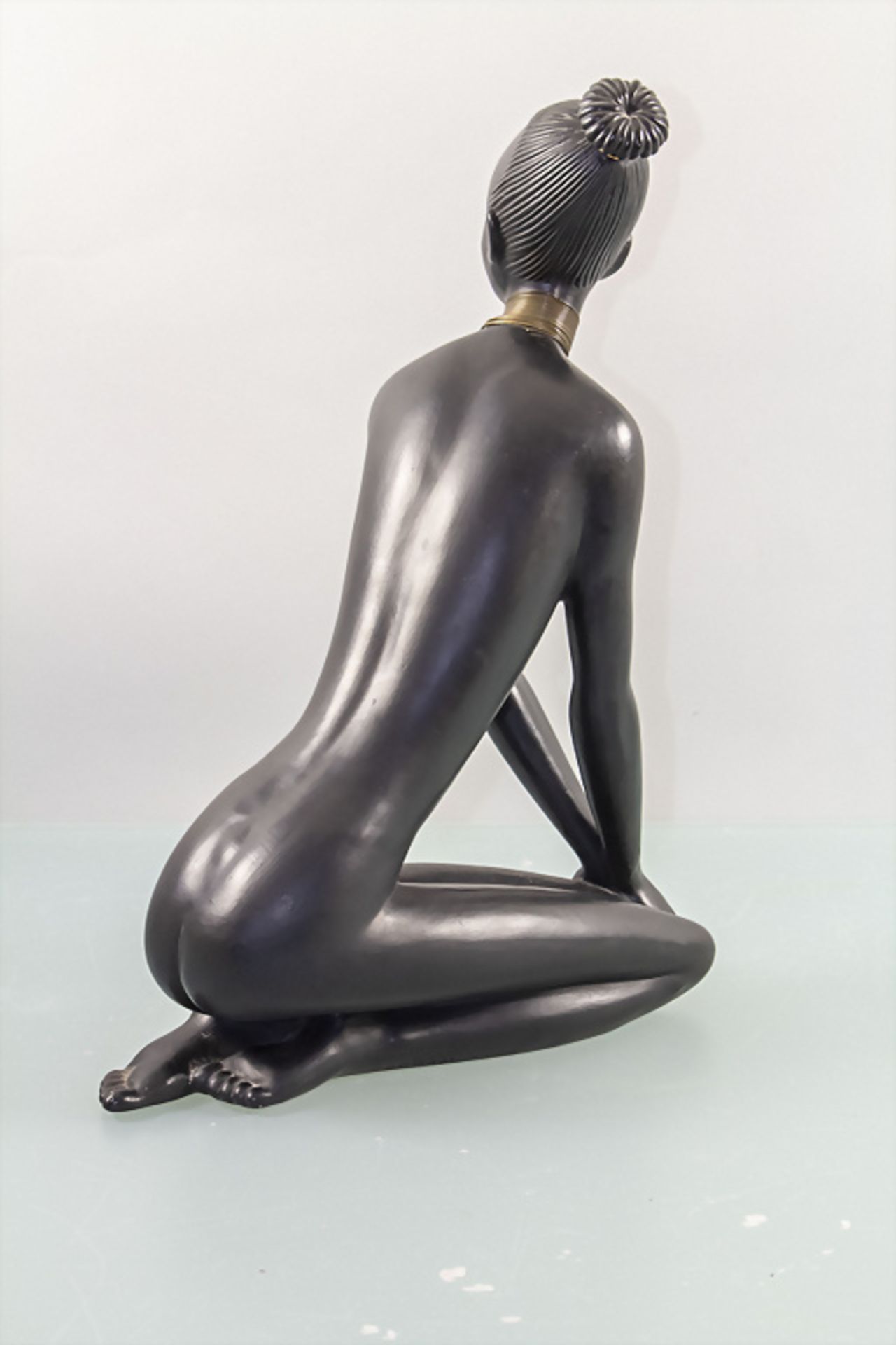 Keramik Skulptur 'Kniende Afrikanerin', Keramos Wien, Östereich, 1950er Jahre - Image 3 of 4