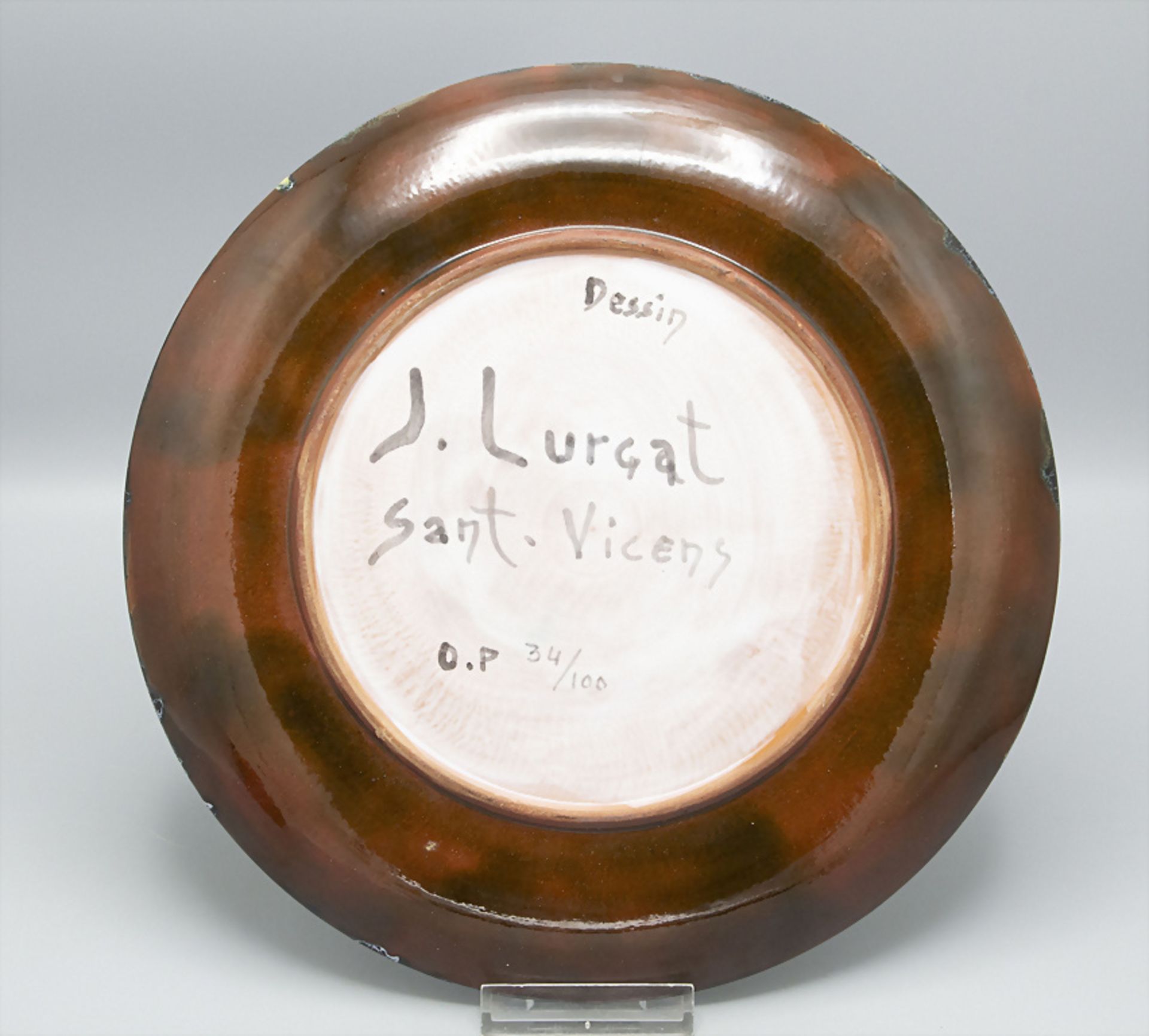 Keramik-Künstlerteller / An artist ceramic plate, Jean Lurcat (Bruyères 1892-1966 ... - Image 2 of 2