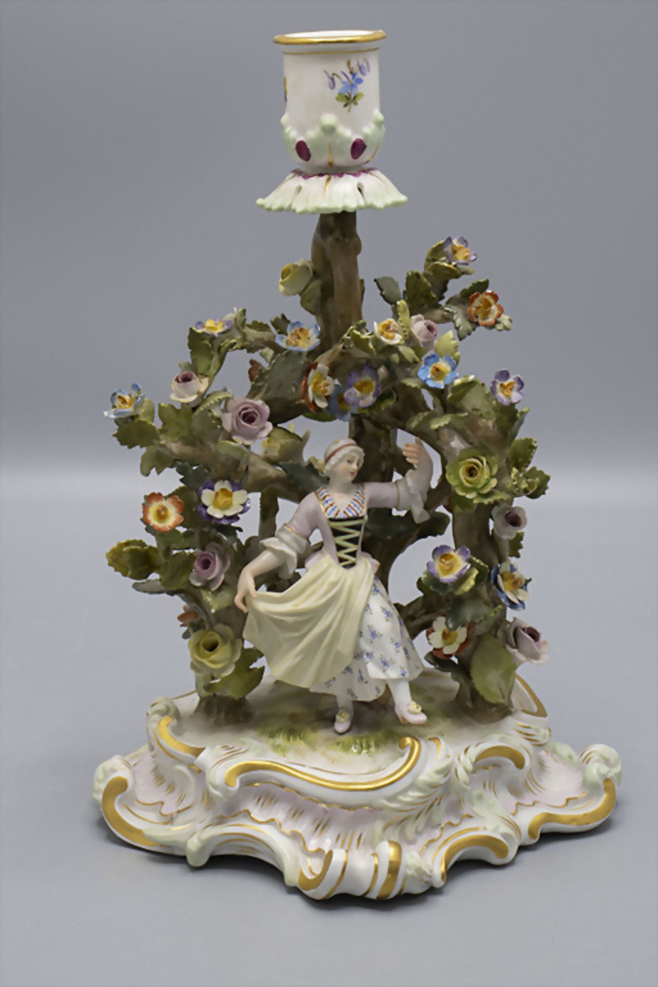 Figürlicher Handleuchter / A figural candlestick, Meissen, 1860-1924