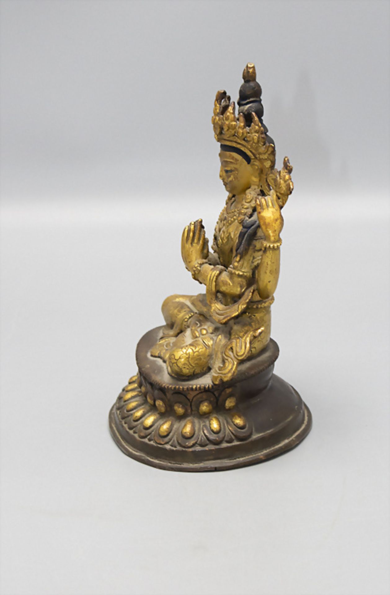Bronze Bodhisattva Avalokiteshvara, Tibet, wohl um 1900 - Image 2 of 5