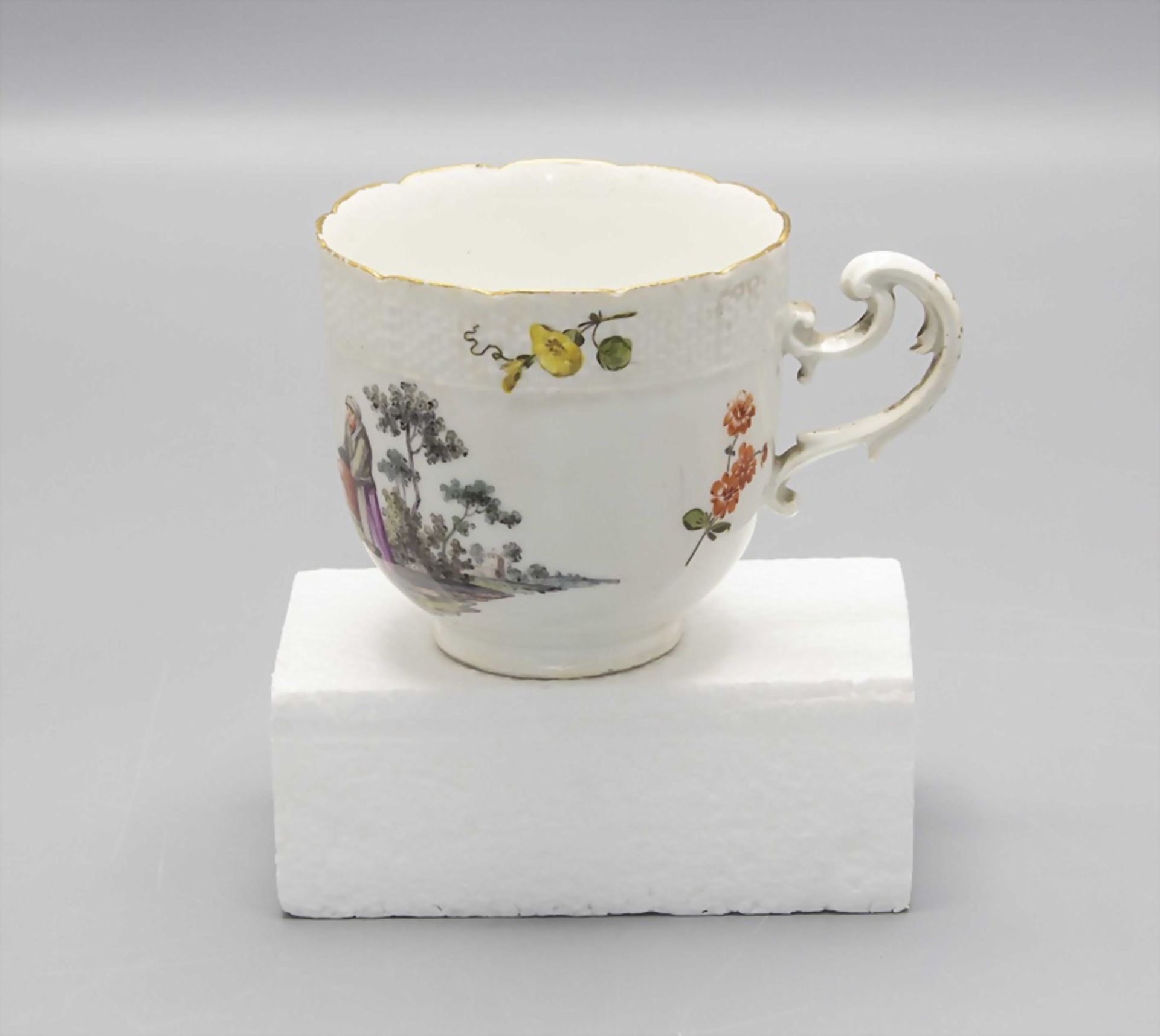 Tasse und UT mit Tenier-Bauern / A cup and saucer with Tenier peasants, Meissen, um 1740 - Image 3 of 6