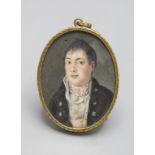 Miniatur eines jungen Mannes / A miniature portrait of a young man, Frankreich, um 1830