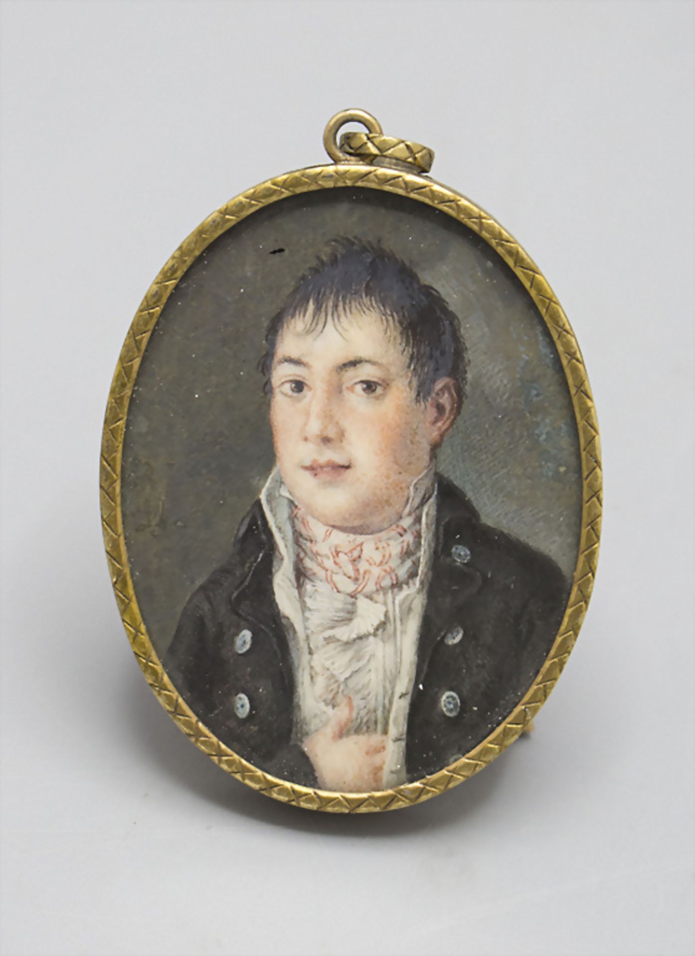 Miniatur eines jungen Mannes / A miniature portrait of a young man, Frankreich, um 1830