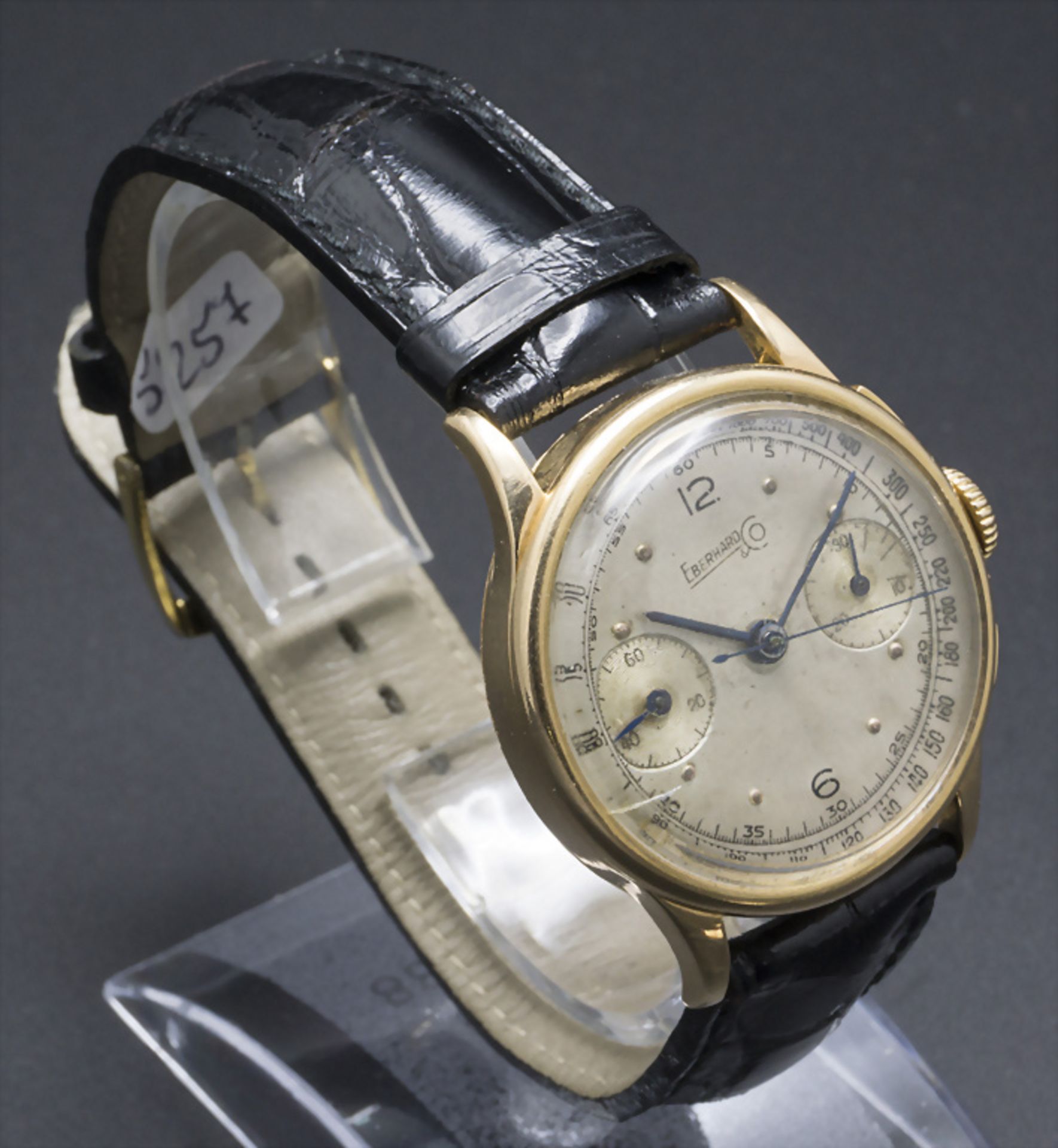 Herrenarmbanduhr / Chronograph / An 18k gold men's wristwatch, Eberhard & Co, Chaud de Fonds, ... - Image 6 of 6