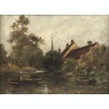 Paul Désiré TROUILLEBERT (1829-1900), 'Landschaftsansicht mit Fluss' / 'Landscape view with river'