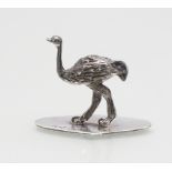 Miniatur Silber Vogel Strauß / A silver miniature figure of an ostrich, Mitte 20. Jh.