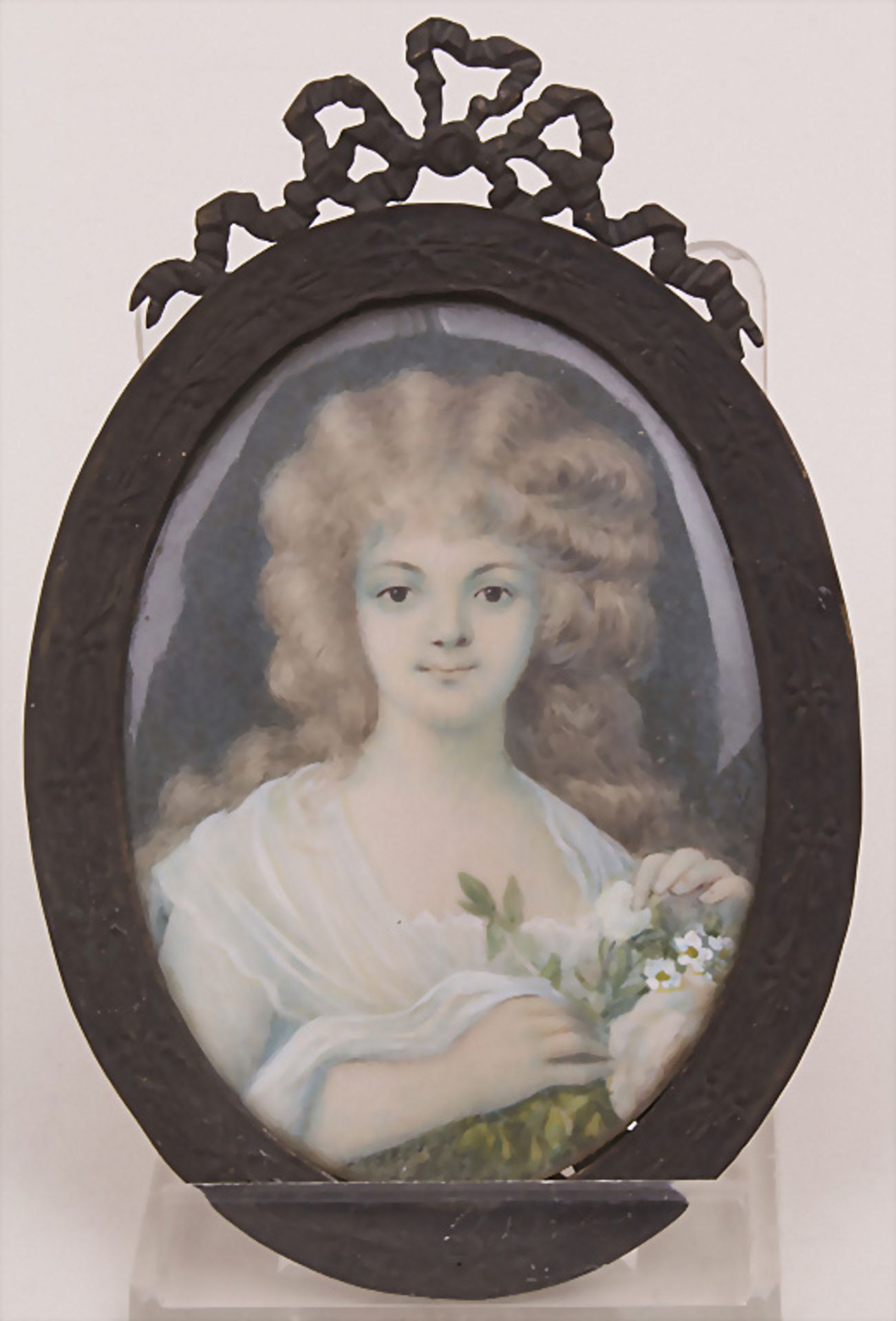 Biedermeier Miniatur Porträt 'Mademoiselle Bazin' / An Empire miniature portrait 'Mademoiselle ...