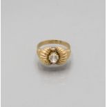 Goldring mit Saphir / A ladies 18 ct gold ring with a sapphire, Italien, um 1970