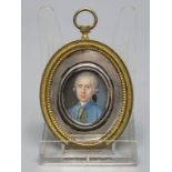 Rokoko Miniatur Porträt eines jungen Adligen / A Rococo miniature portrait of a young ...