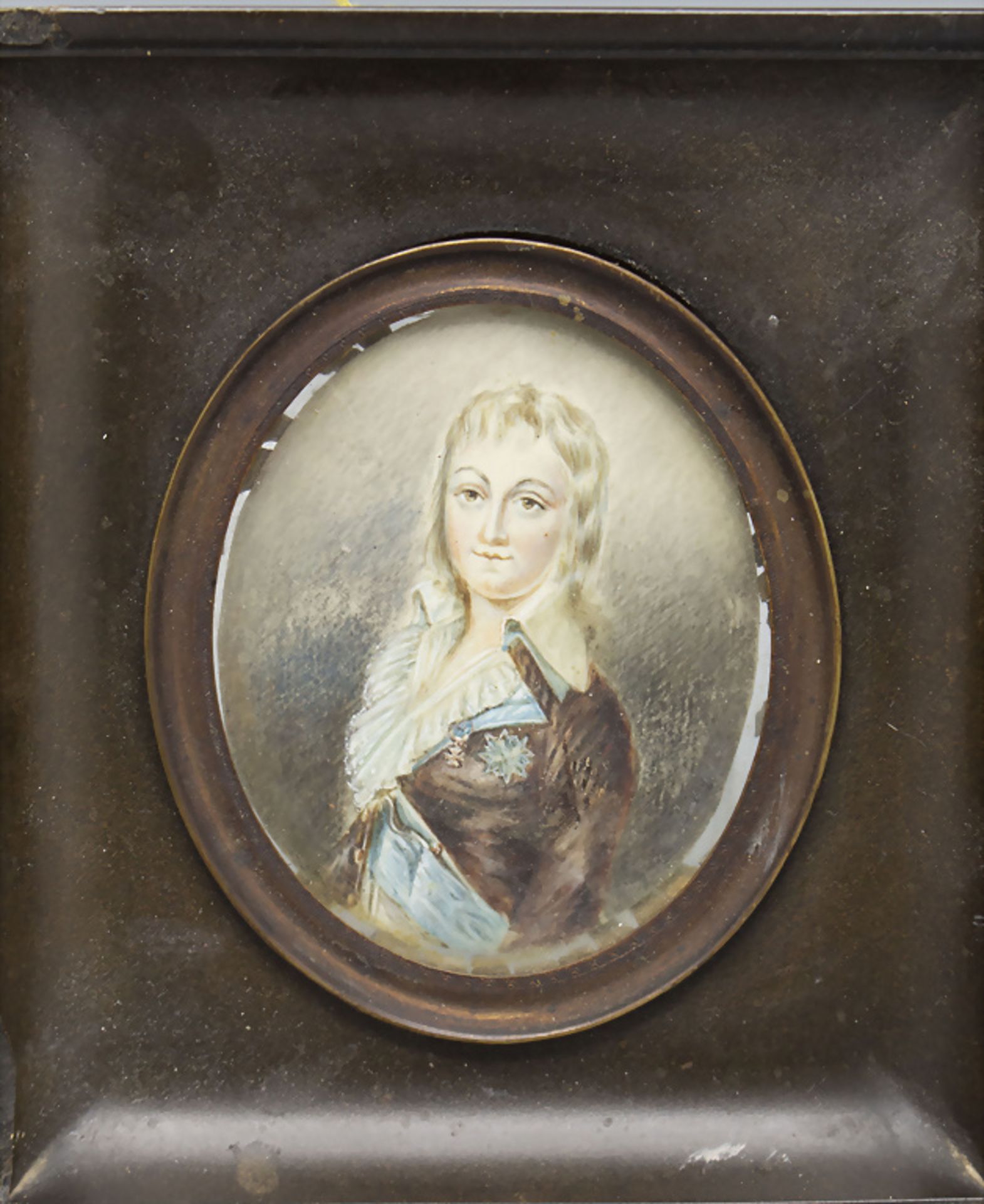Miniatur Porträt des jungen Ludwig XVII als Dauphin / A miniature portrait of the young Louis ... - Bild 2 aus 3