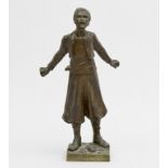 Orientale/Bronze Sculpture Of A Shouting Oriental Man, Georges Flamand, um 1900