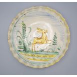 Keramik Schale / Wandteller 'Springender Hase' / A ceramic bowl / wall plate with a jumping ...
