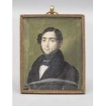 Miniatur Porträt eines jungen Herrn / A miniature portrait of a young gentleman, Frankreich, ...