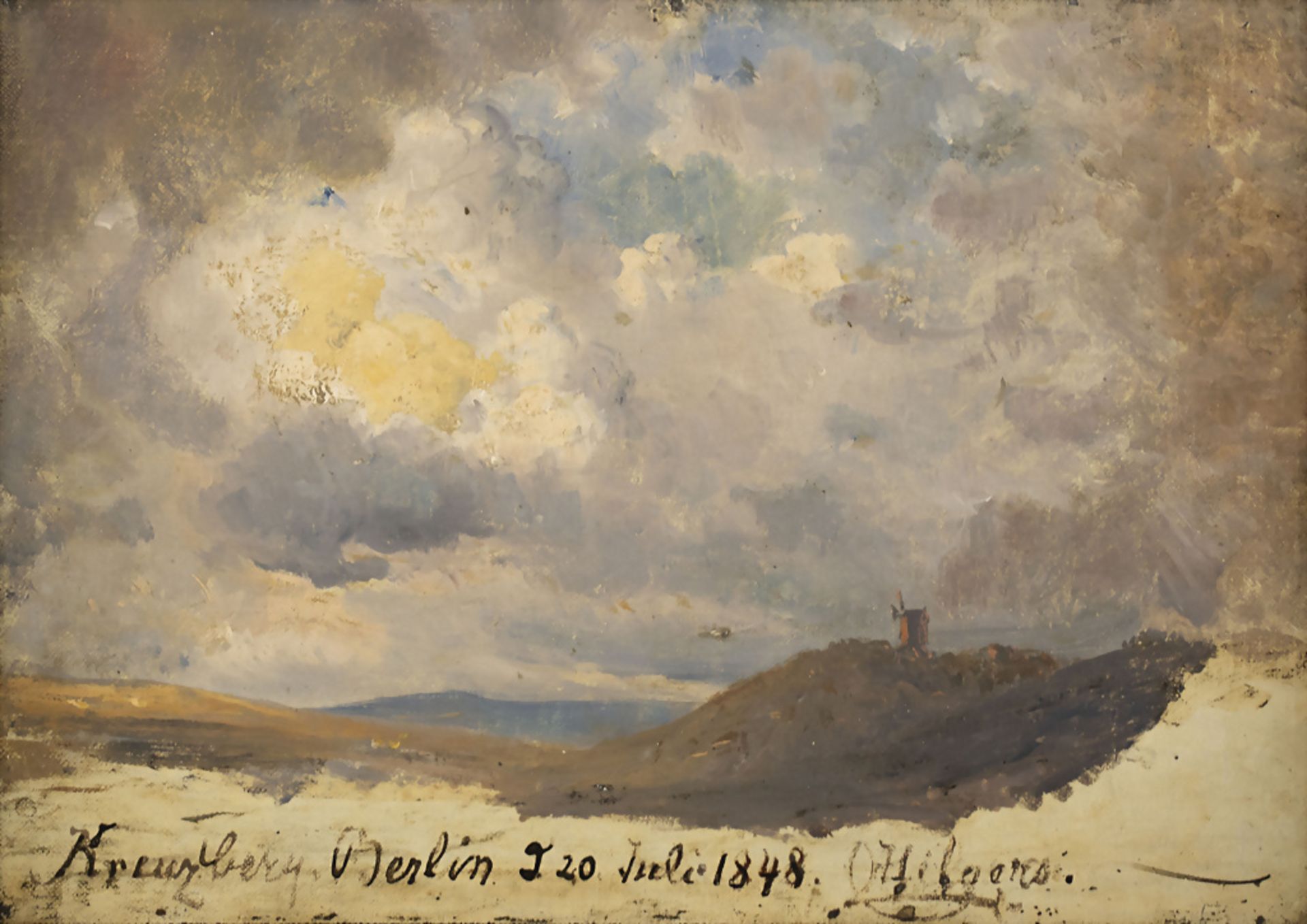Carl HILGERS (1818-1890), 'Landschaftsstudie Kreuzberg' / 'Landscape study of Kreuzberg, ...