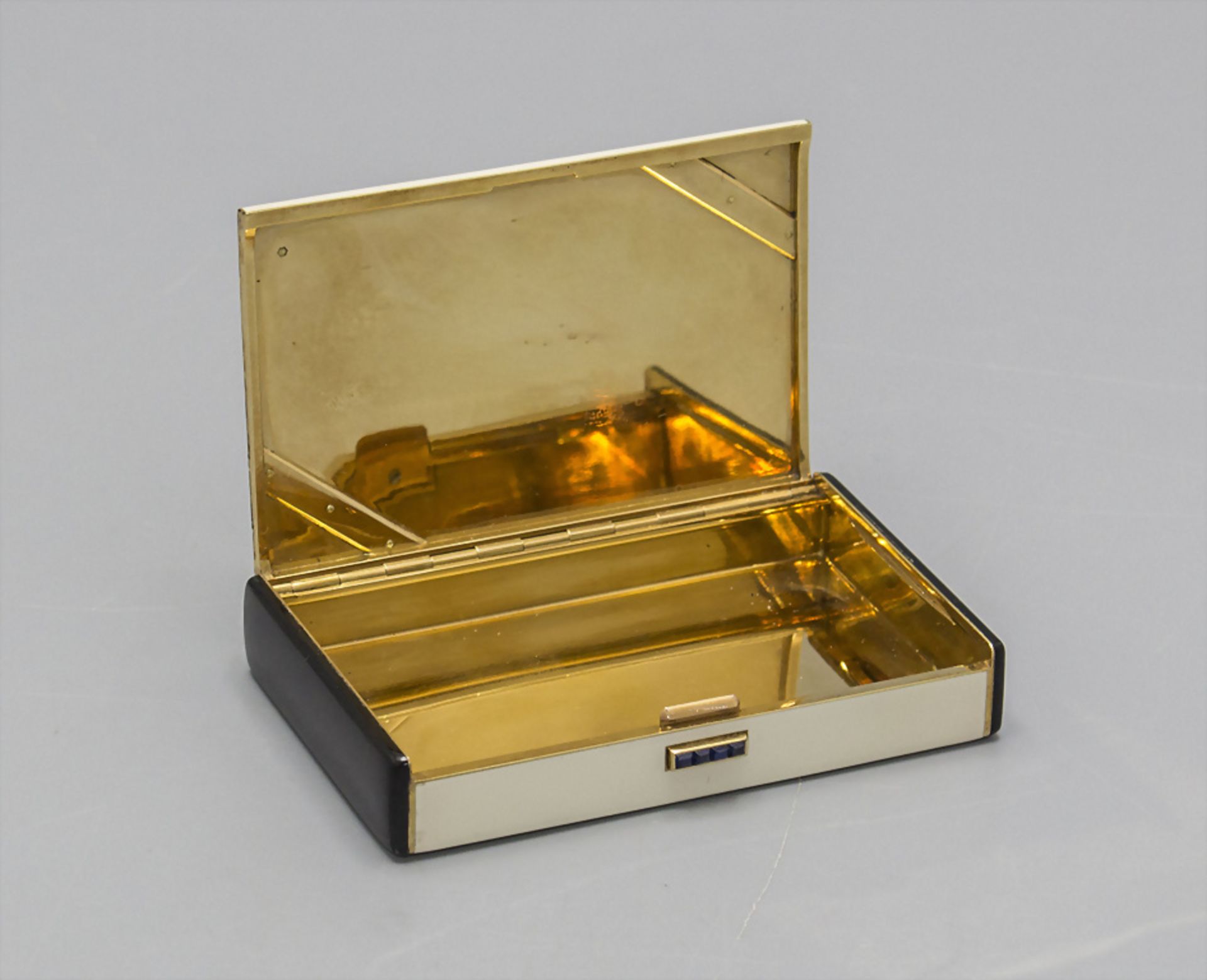 Art Déco Gold Tabatiere / An enamelled 18 ct gold snuffbox, Paris, um 1930 - Image 4 of 9