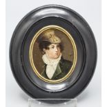 Miniatur einer jungen Dame mit Hut / A minature of a young lady with hat and a ruff, 18. Jh.