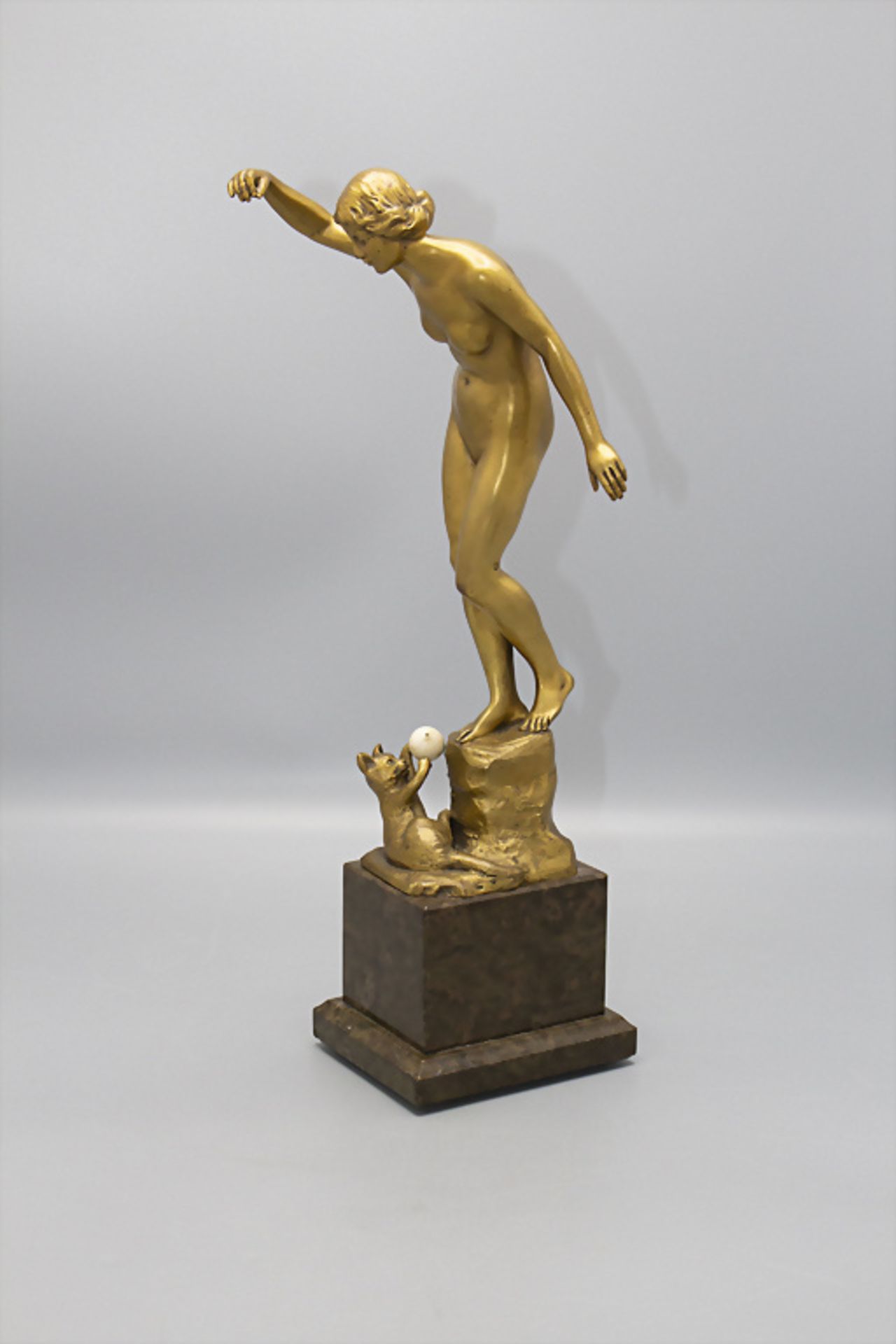 Ludwig Eisenberger (tätig um 1895-1920 Berlin), Jugendstil Akt mit Katze - Image 2 of 6