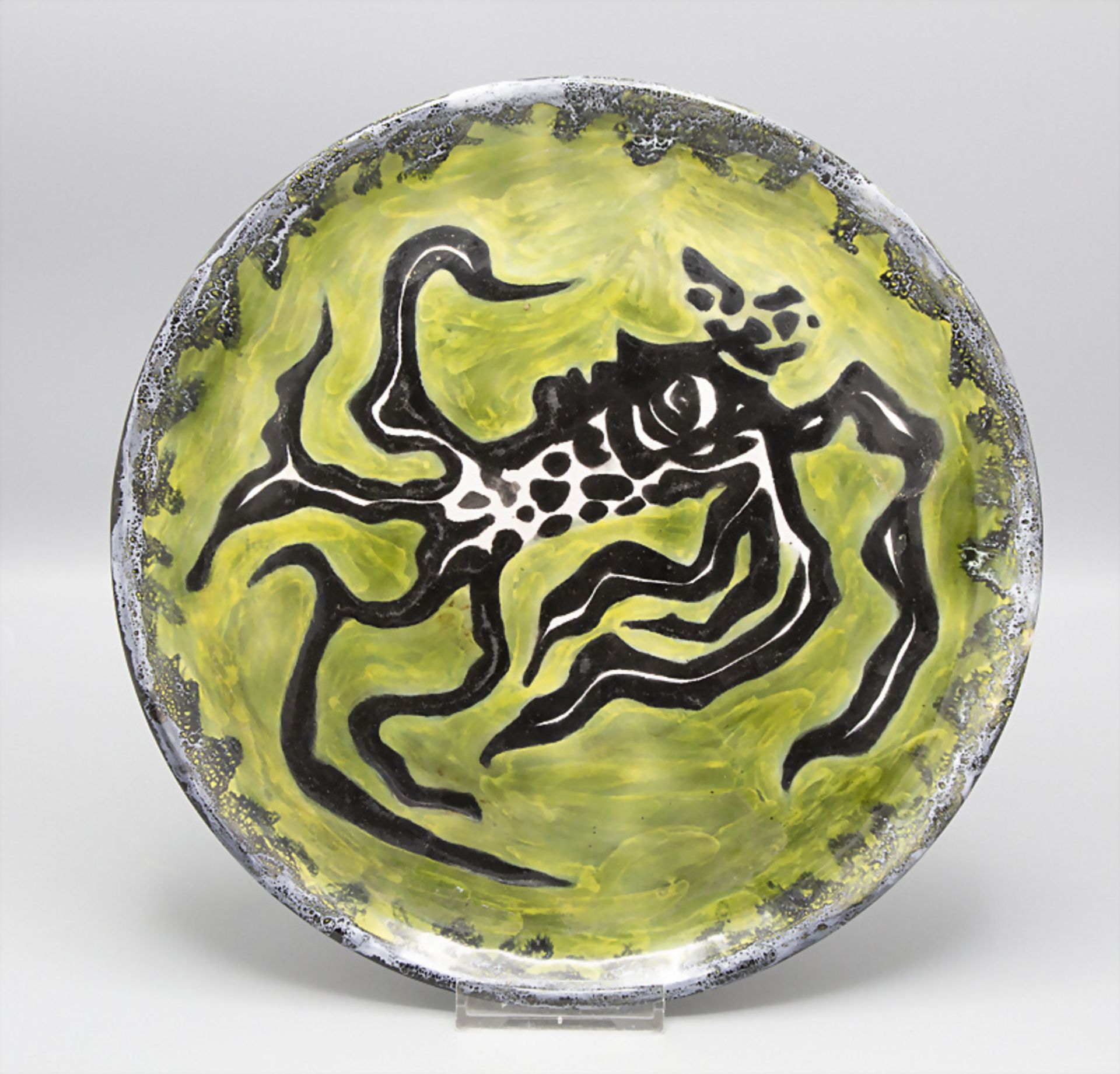 Keramik-Künstlerteller / An artist ceramic plate, Jean Lurcat (Bruyères 1892-1966 ...