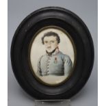 Miniatur Porträt eines Mannes mit Orden / A miniature portrait of a gentleman with a medal, ...