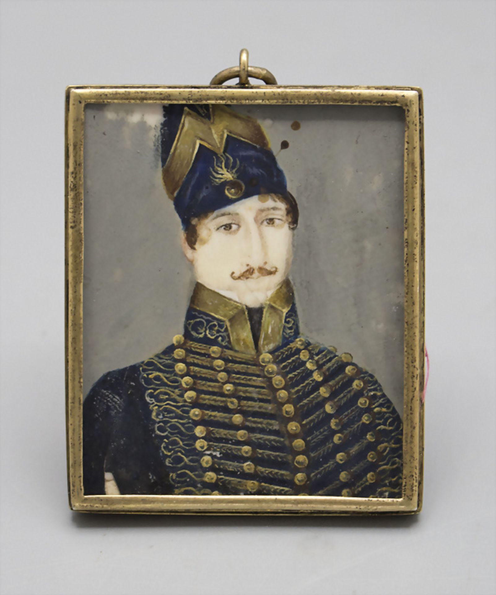 Miniatur Porträt eines Husaren / A miniature portrait of a Hussar, Anfang 19. Jh.