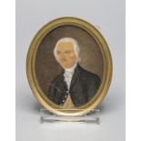 Rokoko Miniatur Porträt eines älteren Herrn / A Rococo miniature portrait of an older ...