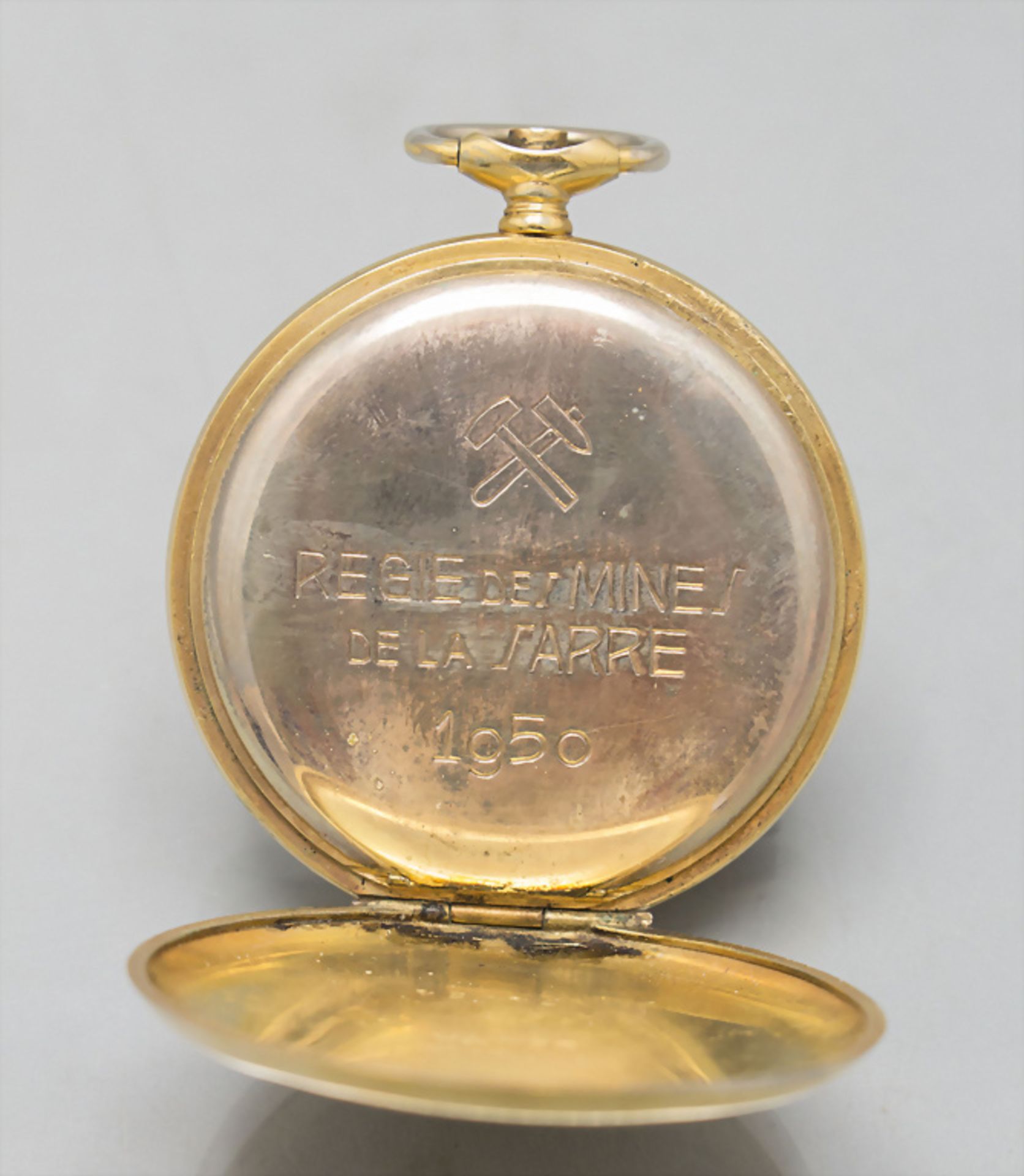 Taschenuhr mit 14 Kt Gold Kette / A pocket watch with a 14 ct gold chain, Zenith, Swiss, um 1950 - Image 5 of 6
