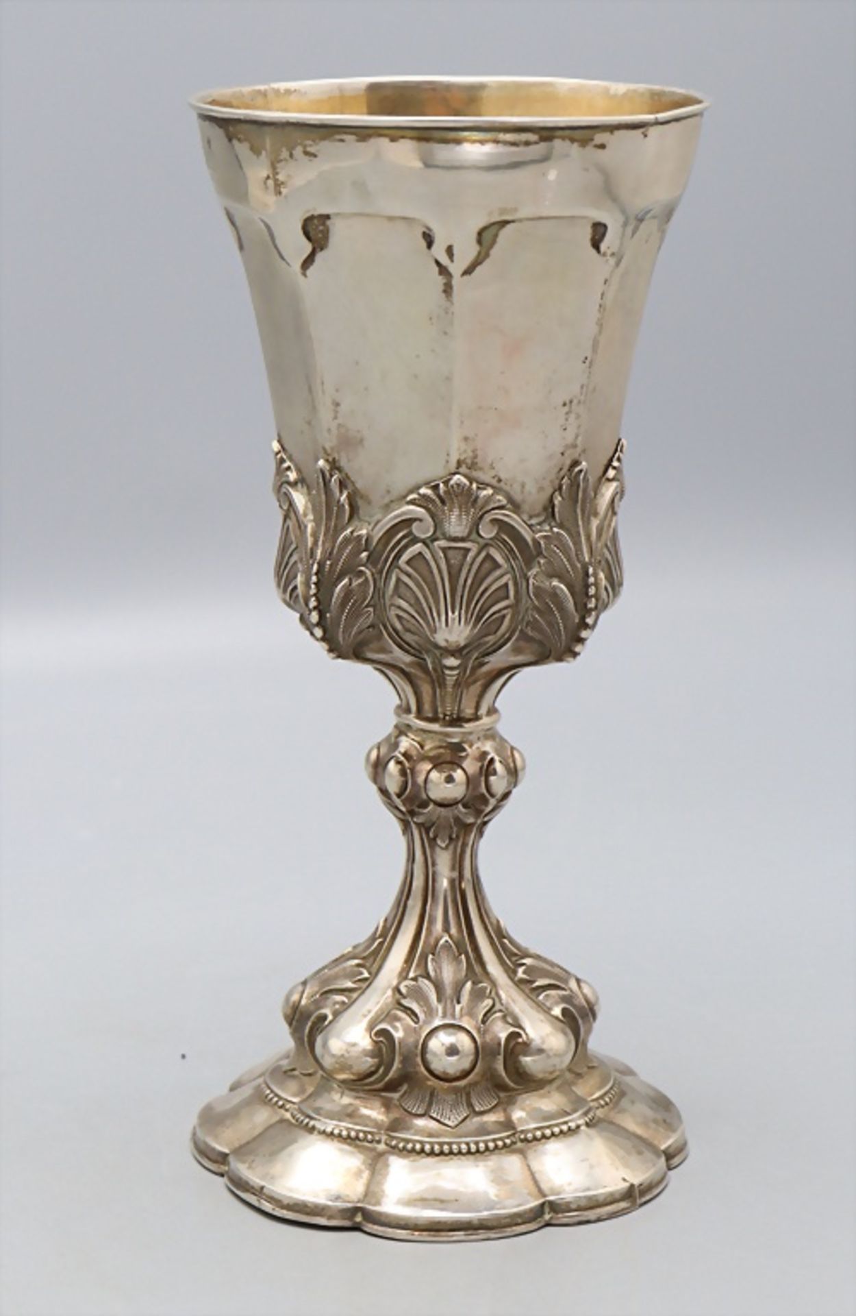 Weinkelch / A silver wine goblet, deutsch, 19. Jh.