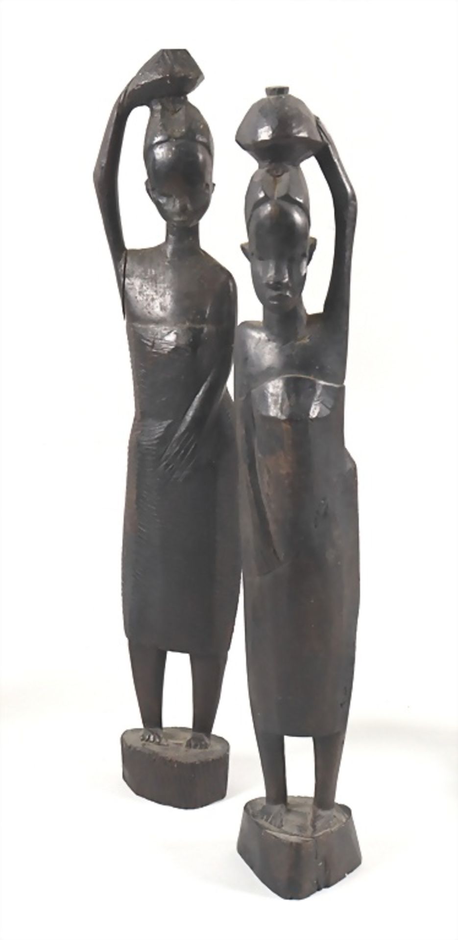 Vier afrikanische Skulpturen / 4 African wooden sculptures - Image 5 of 6