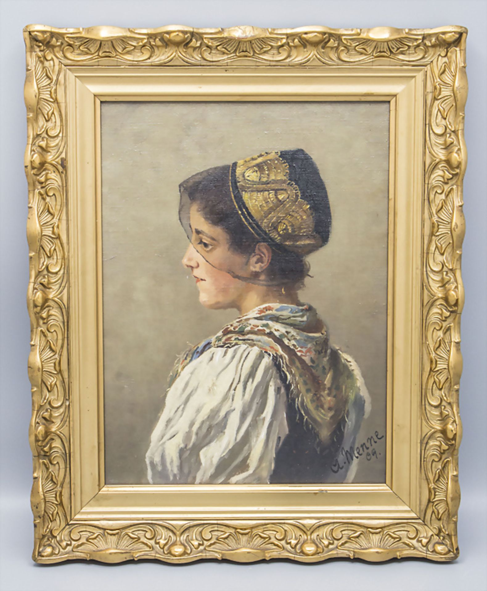 Signaturist des 20. Jh., Damenporträt / A portrait of a lady, um 1909 - Image 2 of 4