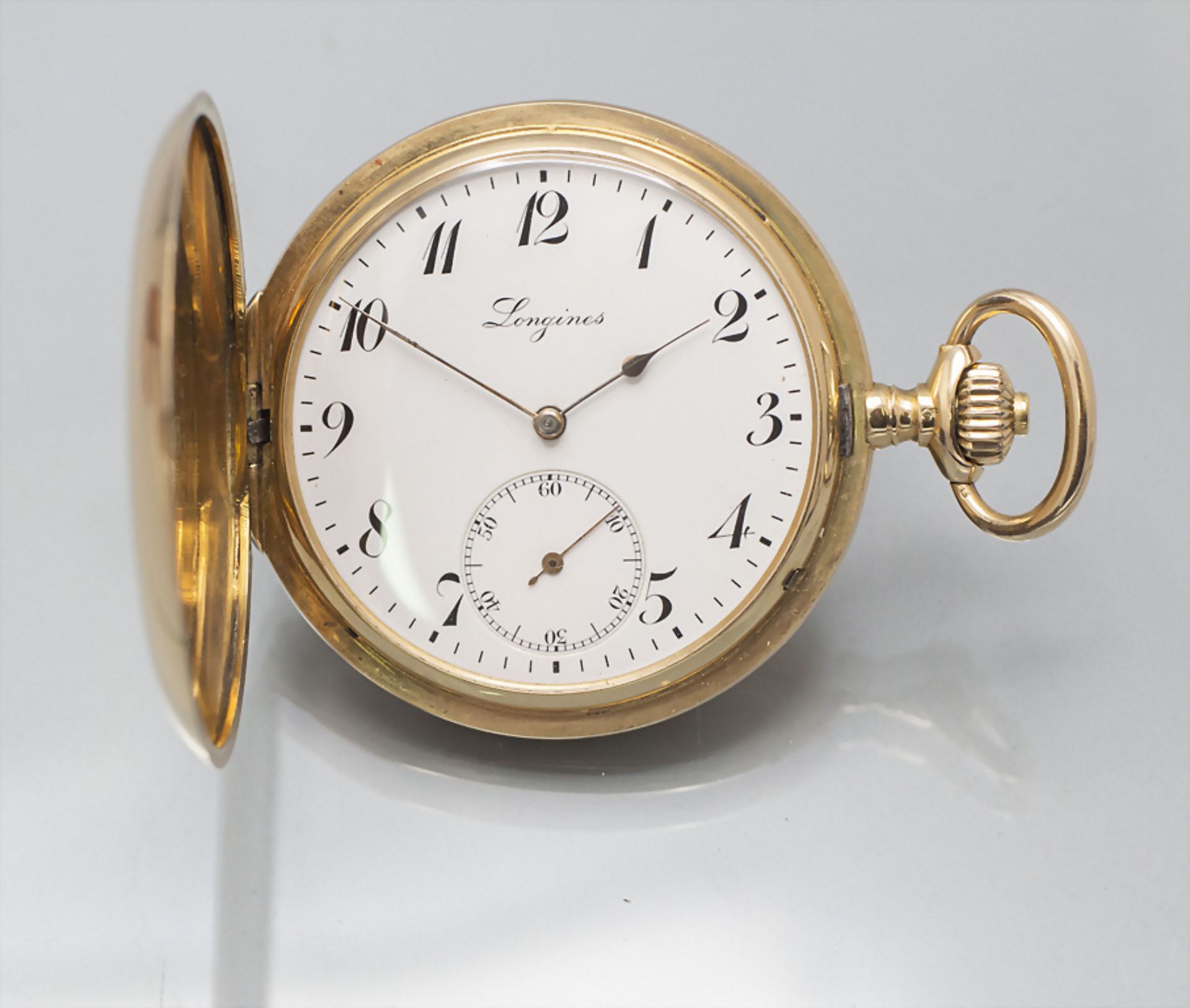 Savonette / Taschenuhr / A 14 ct gold pocket watch, Longines, Schweiz / Swiss, um 1920 - Image 2 of 10