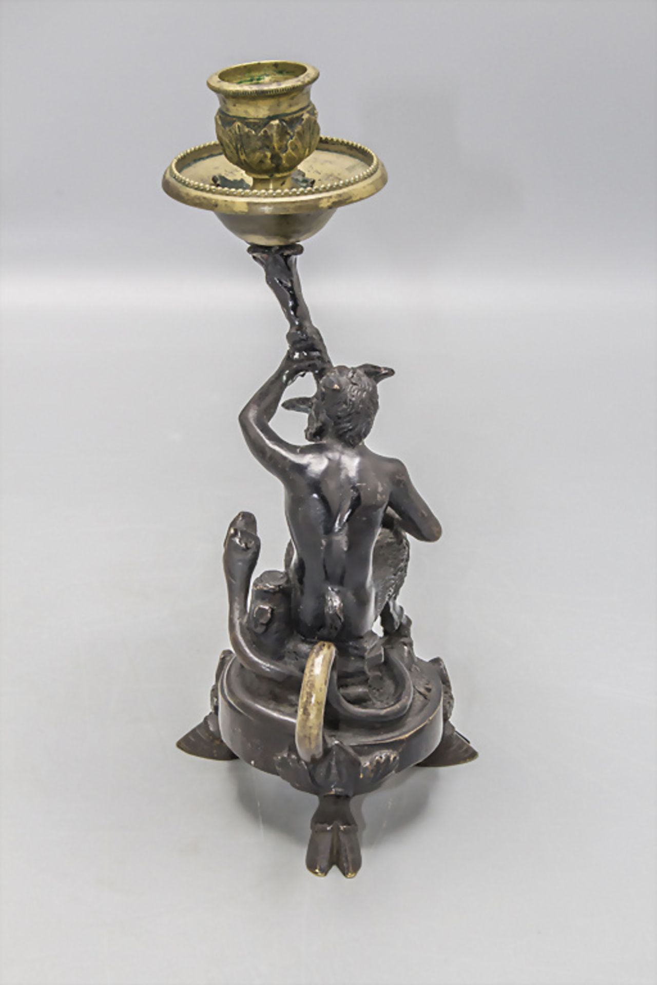 Bronze Figurenleuchter 'Satan' / A bronze figural candle holder 'Satan', um 1900 - Image 4 of 5