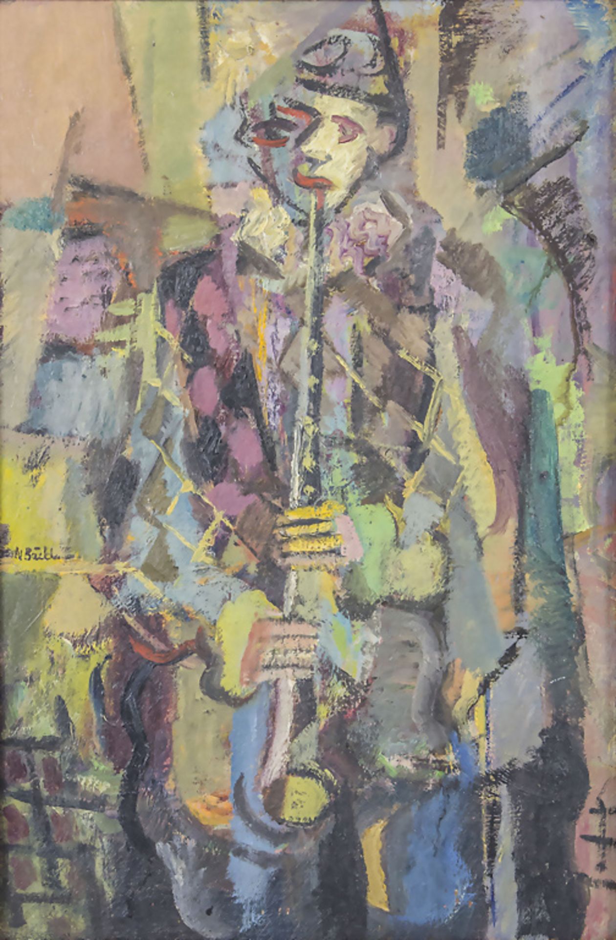 Nils BÄCKLIN (1913-1989), 'Klarinette spielender Harlekin' / 'A clarinet playing harlequin' - Image 3 of 5